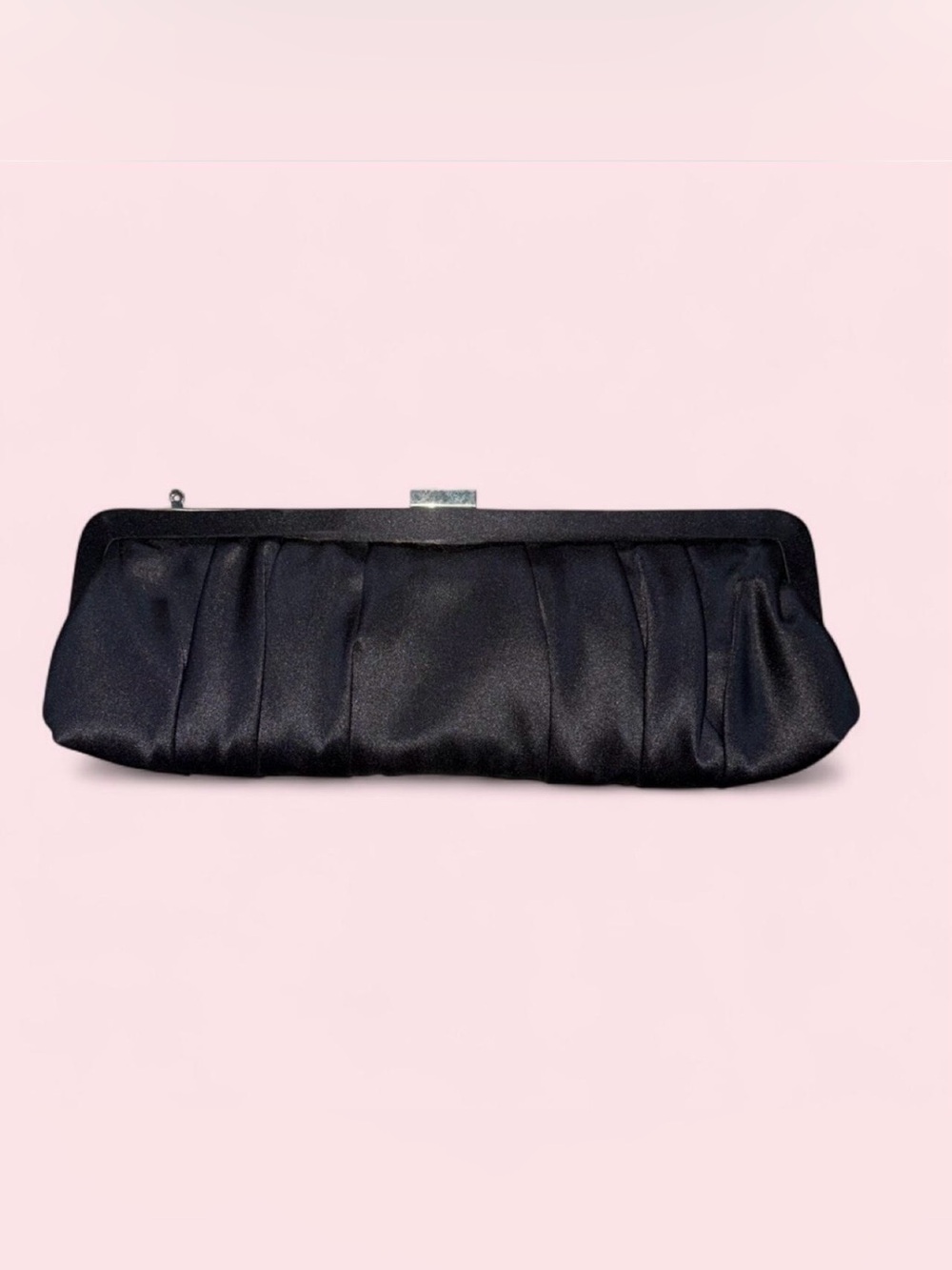 Classic Black Satin Evening Clutch